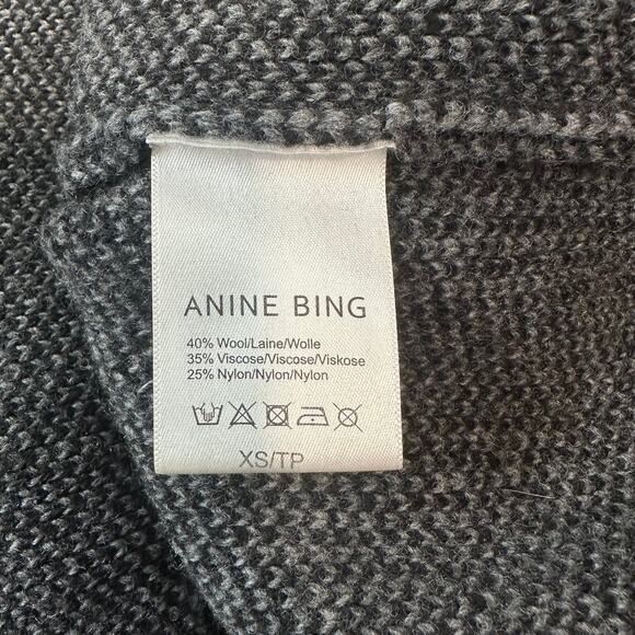 ANINE BING Plaid Sweater Wool Blend Crew Neck Chunky Knit Buffalo Check Boxy - Picture 13 of 14